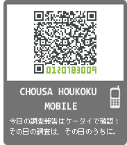 今日の調査報告はケータイで確認！その日の調査はその日のうちに！